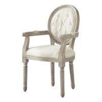 Posh Living Elisheva Linen Dining Chair Cream White