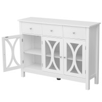 Erinnyees Sideboard Modern Wood 41.3Inch Storage Cabinetskitchen Dining Room Home Decor Modern Farmhouse Style Entryway Coffee Bar Display Hutchfor Living Room Kitchen Bedroom Bathroom White