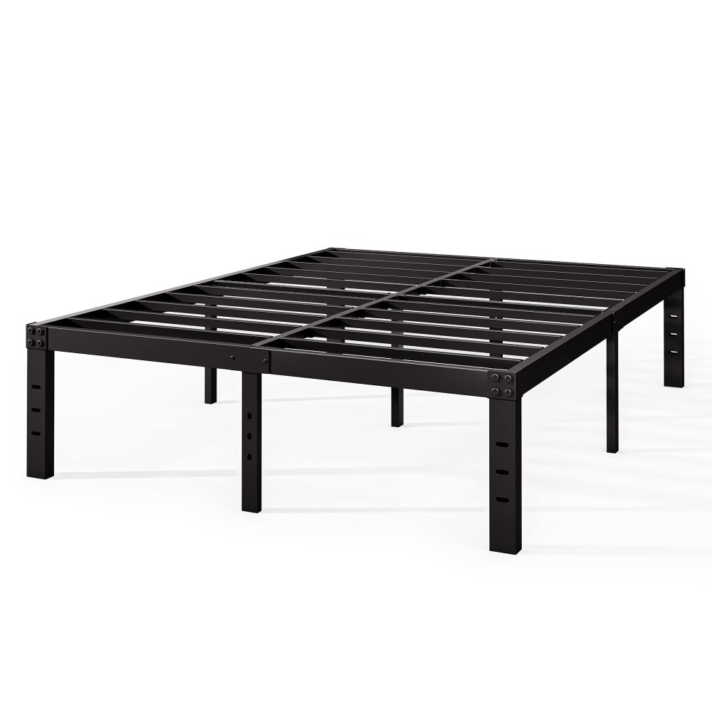 Fschos 12 Inch Metal Platform King Size No Box Spring Needed, Heavy Duty Bed Frame Easy Assembly, Noise Free, Black