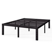 Fschos 12 Inch Metal Platform King Size No Box Spring Needed, Heavy Duty Bed Frame Easy Assembly, Noise Free, Black