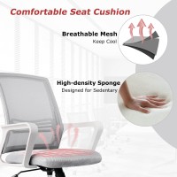 Office Chair Desk Chair Home Office Desk Chairs With Wheels Ergonomic Mesh Office Chair, Mid Back Computer Office Desk Chair With Armrests For Adults, Teens, Grey