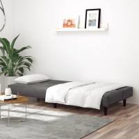 Vidaxl 2-Seater Sofa Bed Dark Gray Velvet