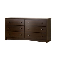 Prepac Elite Wardrobe Cabinet, 32, Espresso & Sonoma 6 Drawer Double Dresser For Bedroom, Espresso