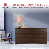 Prepac Elite Wardrobe Cabinet, 32, Espresso & Sonoma 6 Drawer Double Dresser For Bedroom, Espresso