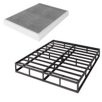 Vtwazast King Box Spring Only, 5 Inch Low Profile Heavy Duty Metal Structure With Easy Clean Fabric Bed Cover, Non-Slip, Noise Free, Easy Assembly