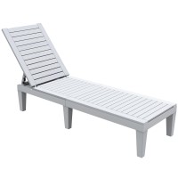 Yitahome Chaise Outdoor Lounge Chair With Adjustable Backrest, Multi-Functional Patio Loungers Easy Assembly & Lightweight, Waterproof Poolside Chaise Lounge With 265Lbs Capacity, Grayish-White