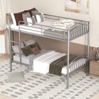 Softsea Metal Bunk Bed Can Be Divided Into Two Beds, Twin Over Twin Bunk Bed With Built-In Ladder, No Box Spring Needed