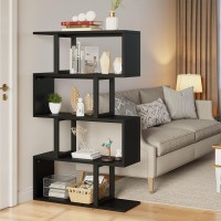 Yitahome 5-Tier Bookshelf, S-Shaped Z-Shelf Bookshelves And Bookcase, Industrial Freestanding Multifunctional Decorative Storage Shelving For Living Room Home Office, Gray + Black
