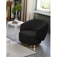Whiteline Modern Living Erzin Swivel Accent Chair, Black