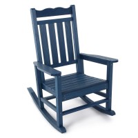 Stoog All-Weather Outdoor Rocking Chair, Porch Rocker With 400 Lbs Weight Capacity, For Backyard, Fire Pit, Lawn, Garden And Indoor, Blue