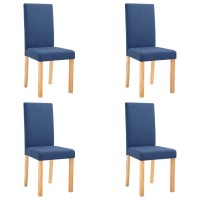Vidaxl Dining Chairs 4 Pcs Blue Fabric