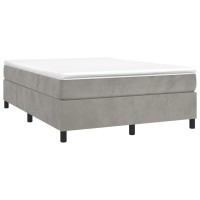 Vidaxl Box Spring Bed Frame Light Gray 53.9X74.8 Full Velvet