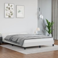 Vidaxl Bed Frame With Headboard White 59.8X79.9 Queen Faux Leather