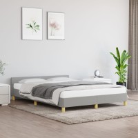 Vidaxl Bed Frame With Headboard Light Gray 59.8X79.9 Queen Fabric