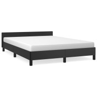 Vidaxl Bed Frame With Headboard Black 59.8X79.9 Queen Faux Leather