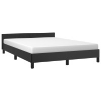 Vidaxl Bed Frame With Headboard Black 59.8X79.9 Queen Faux Leather