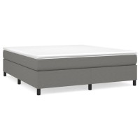 Vidaxl Box Spring Bed Frame Dark Gray 72X83.9 California King Fabric