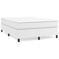 Vidaxl Box Spring Bed Frame White 53.9X74.8 Full Faux Leather