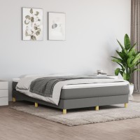 Vidaxl Box Spring Bed Frame Dark Gray 59.8X79.9 Queen Fabric