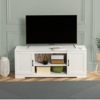 Zinus Bennett Tv Stand For Tvs Up To 65A Farmhouse Style Entertainment Centertv Stand With Storageliving Room Or Bedroom Furniture White
