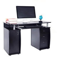 Drsapfa Office Desk Computer Table Study Writing Desk Workstation Sturdy Mdf Board, Espresso Writing Desk, One Size