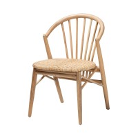 Baxton Studio Kobe Natural Brown Finished Wood And Rattan Dining Chair