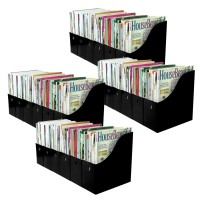 Evelots 24 Pack Magazine File Holder-Organizer-Full 4 Inch Wide-Black-With Labels