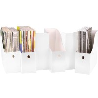 Evelots Set Of 24 Magazine File Holder-Organizer-Full 4 Inch Wide-White-With Labels