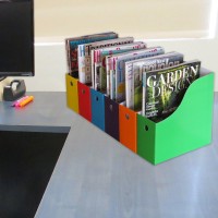 Evelots Set Of 24 Magazine File Holder-Organizer-Full 4 Inch Wide-Six Colors-With Labels