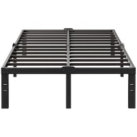 Lijqci 14 Inch California King Bed Frame 3000 Lbs Heavy Duty Metal Platform Bed Frames Large Under Bed Storage Space Mattress Foundation No Box Spring Needed, Noise Free, Black