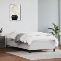 Loibinfen Bed Frame White 39.4X79.9 Twin Xl Faux Leather (Mattress Not Included) (Style B)