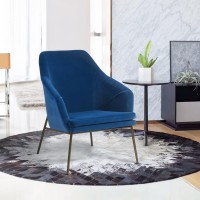 Cozycasa Leisure Chair With Armrest Accent Chair Relaxing Chairs Large Size Reading Chairs Mid-Century Modern Accent Sofa Single Sofa For Living Room Bedroom Studio Hall, Blue
