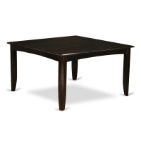 East West Furniture Pft-Cap-T Parfait Gathering Dining Square 54 Table With 18 Butterfly Leaf Finished In Cappuccino