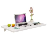 Leosxa Folding Wall-Mounted Table, Study Desk, Convertible Desk, Dining Table, Fold Wall Mounted Table, Kitchen Storage Table, Space Saver,60X40Cm