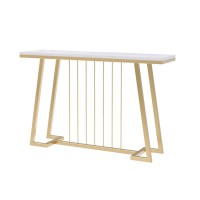Riejin Console Table Modern Marble Console Table, 314 Gold Sofa Table With Sturdy Metal Frame, For Living Room Entryway Bedroom Storage Table
