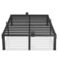 Maf 12 Inch Full Size Bed Frame With Mattress Slide Stopper Black Heavy Duty Metal Platform Bed Frames Steel Slat Support, No Box Spring Needed, Noise Free, Easy Assembly