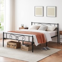 Amyove Full Bed Frame Platform With Headboard And Footboard Metal Bed Mattress Foundation With Storage No Box Spring Needed Black