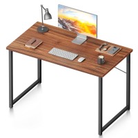 Coleshome 40 Inch Computer Desk, Modern Simple Style Desk For Home Office, Study Student Writing Desk, Deep Brown
