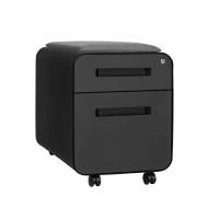 Laura Davidson Furniture Stockpile Mini 2-Drawer File Cabinet, Short Version (Black)