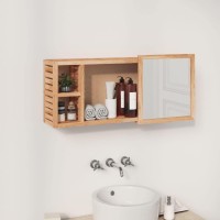 Vidaxl Mirror Cabinet 31.5X6.7X13.4 Solid Wood Walnut