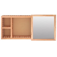 Vidaxl Mirror Cabinet 31.5X6.7X13.4 Solid Wood Walnut