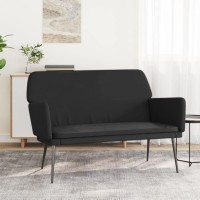 Vidaxl Black Velvet Bench With Sturdy Metal Frame - Upholstered Sloping Back & Deep Seat For Optimum Comfort - 42.5X31.1X31.1.