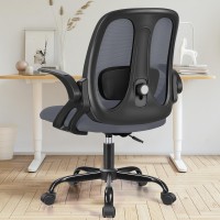 Razzor Office Chair, Ergonomic Computer Desk Chair With 2D Lumbar Support And Flip-Up Arms, Swivel Breathable Mesh Task Chair With Adjustable Height For Home Office