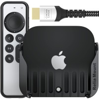 Reliamount For Apple Tv - Ultimate Installation Kit (Premium Black Apple Tv Mount, Case, And Cable)