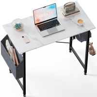 Pamray 32 Inch Computer Desk For Small Spaces With Storage Bag, Home Office Work Desk With Headphone Hook, Small Office Desk Study Writing Table