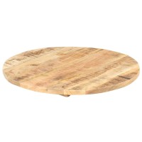 Vidaxl Solid Mango Wood Table Top 27.6 X(0.98-1.06), Versatile Round Tabletop For Indoor And Outdoor Furniture, Unique Wood Grain, In Rustic Brown