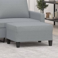 Vidaxl Modern Footstool In Light Gray - Durable Fabric And Plywood Frame, Compact Design For Bedroom, Living Room, Lounge Area