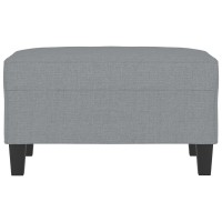 Vidaxl Modern Footstool In Light Gray - Durable Fabric And Plywood Frame, Compact Design For Bedroom, Living Room, Lounge Area