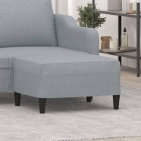 Vidaxl Light Gray Footstool - Spacious Fabric Footrest With Sturdy Frame And Comfortable Padding, Practical And Modern Seating Solution For Any Room