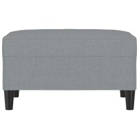 Vidaxl Light Gray Footstool - Spacious Fabric Footrest With Sturdy Frame And Comfortable Padding, Practical And Modern Seating Solution For Any Room